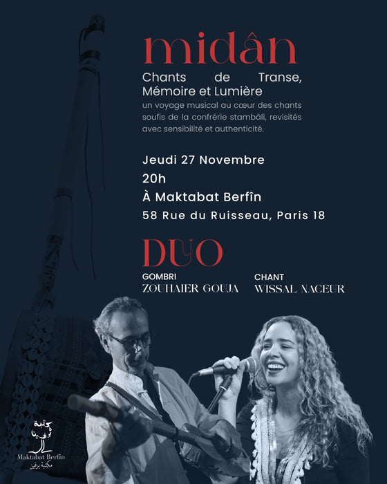 MIDAN Chants de Trance (gombri et chant) - jeudi 27 nov 20h